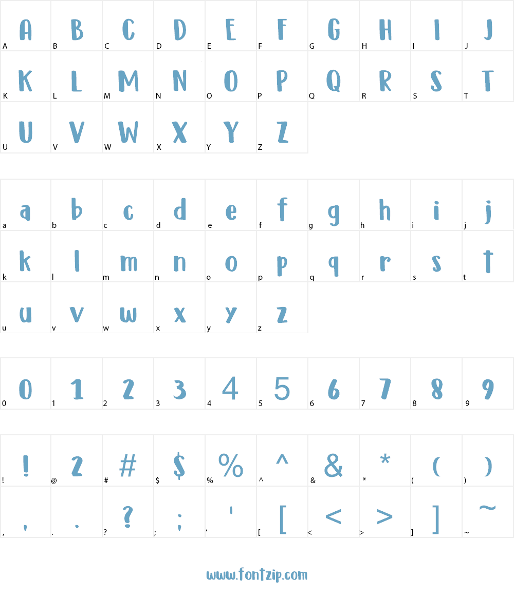 DK Millefeuille Font Character